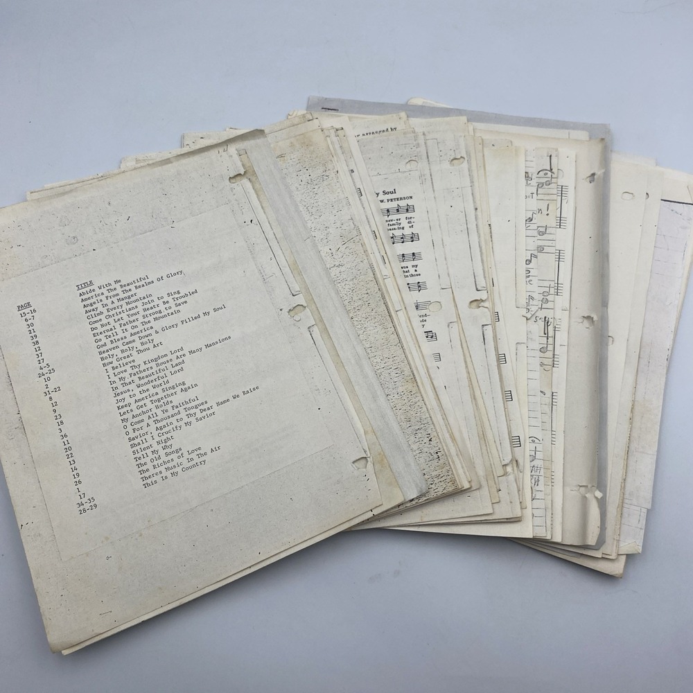 Vintage Choral Sheet Music Homemade Book‎ Religious Hymns 50+ Pages